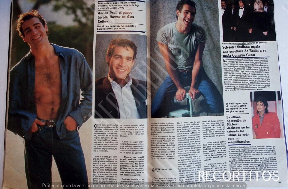 Clips 2510 ADRIAN PAUL LE COLBY SYLVESTER STALLONE MICHAEL JACKSON - Photo 1/1