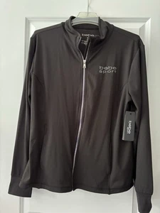 NWT Bebe Sport Jacket SZ XL Rhinestone Embellished with Stretch, Zip, & Pockets - Picture 1 of 8