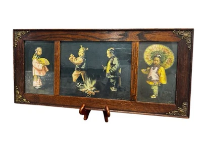 Impresiones antiguas de Esther Hunt de 1903 con marco original de 3 secciones Foto 1 de 4