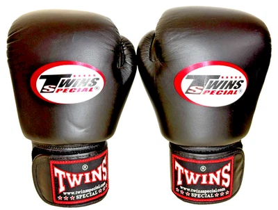Twins Special 12 oz. Guantes de Boxeo Hechos a Mano en Tailandia Cuero Genuino Negro Foto 1 de 4