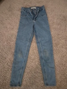 Zara Kids Girls Skinny Slim Jeans Size 9 Medium Wash Denim Elastic Waist - Picture 1 of 7
