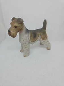 "Estatuilla de perro Fox Terrier de porcelana vintage de 4"" de alto" - Imagen 1 de 7