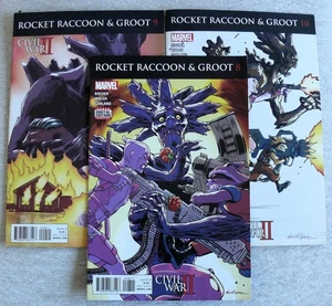 Rocket Raccoon & Groot #8,9,10 (Marvel 2016) Gwenpool; Civil War II; VF - Picture 1 of 3