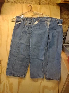 Pantalones de mezclilla para hombre Levis 501 42 X 32 azul lote de tres Rancher Cowboy Grunge 1650 - Imagen 1 de 8