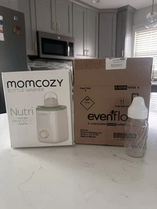 Momcozy Nutri MW03 Bottle Warmer + 6 Evenflo Classic Glass Bottles New Sealed - Picture 1 of 5
