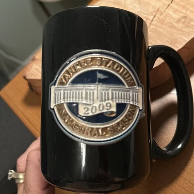 Vintage MLB Yankee Stadium 2009 Inaugural Season Black Ceramic Coffee Mug Cup - Image 1 of 4