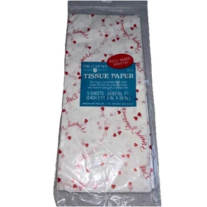 Vintage Forget Me Not Tissue Paper 5 Sheets Happy Valentine's 2Ft.x 6in NEW - Picture 1 of 4