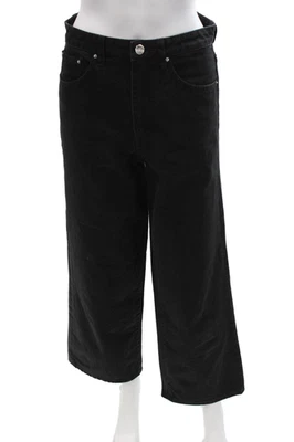 Toteme Women Cropped Black Cotton Pants Button Closure Size 27 - Image 1 of 4