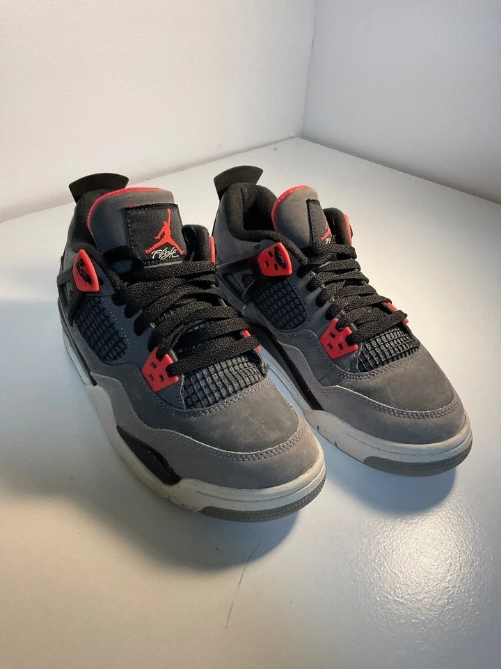 Air Jordan 4 Retro Infrared GS Youth Size 5.5Y 408452-061 Gray Red - Image 1 of 4