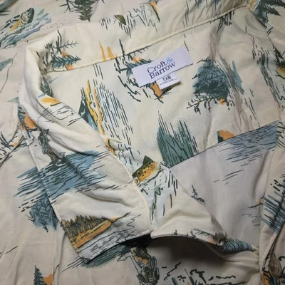 Croft & Barrow Button Down Camp Shirt Mens 3XB Fishing Mountains Outdoor - Image 1 of 4
