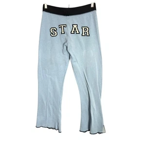 VINTAGE Abercrombie & Fitch Sweatpants Blue Logo Star Y2K Sz L Drawstring 82 - Picture 1 of 16