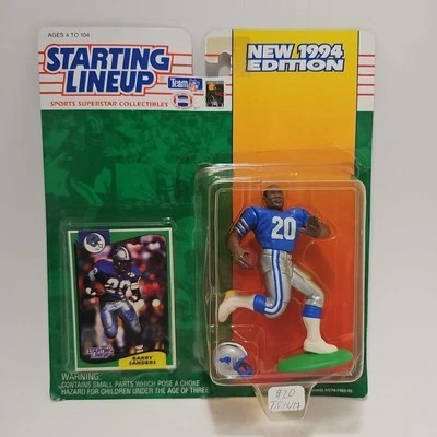 1994 Barry Sanders NFL Starting Lineup Sports Superstars plus Trading Card - Image 1 of 4