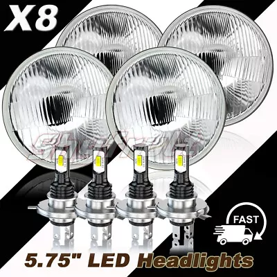 4x 5.75 5-3/4" Chrome-LED Headlights For Cadillac DeVille 62-74 Calais 65-74 - Image 1 of 4