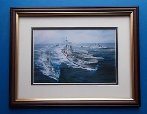 FRAMED SHIPPING PRINT  SOUTH ATLANTIC  TASK FORCE - Picture 1 of 1