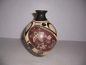 Macaria Ortiz Gerardo Pedregon O. Mata Ortiz Keramik Olla Glas Topf Vase 6 3/4"  - Bild 1 von 9