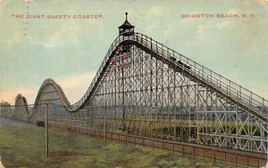 Giant Safety Roller Coaster Brighton Beach Brooklyn New York 1911 postcard - Picture 1 of 2