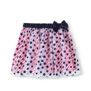 Walmart Brand Toddler Girls Print Foil Tulle Tutu Skirt Size 5T Stars & Stripes - Picture 1 of 2