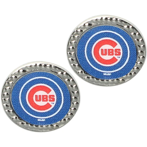 Women's WinCraft Chicago Cubs Team Round Post Earrings Cover