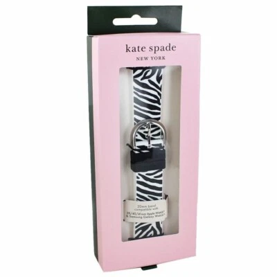 Kate Spade Zebra Print Silicone Smart Watch Band 20mm Apple & Galaxy kss0145 - Image 1 of 4
