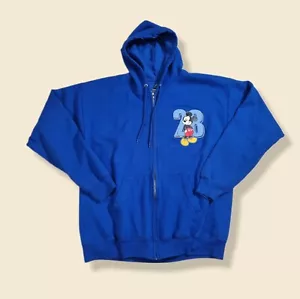 Disney World Parks Full Zip Blue Hoodie Graffic Hoody Size Womens Large - Picture 1 of 5
