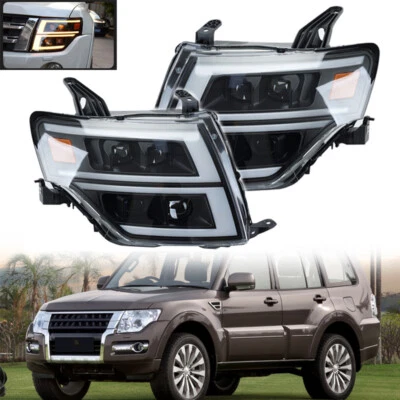 Pair Dynamic LED Front Headlight For 2009-2021 Mitsubishi Pajero Montero V93 V97 - Image 1 of 4