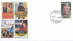 FIRST DAY COVER FDC EVENT - 2014 CHARLTON HESTON BY ACE ARTIST DAVID LEMON CORRE - Picture 1 of 2