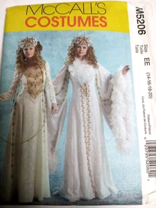 Dress Gown 14 16 18 20 Costume McCalls 5206 Sewing Pattern Ice Snow Princess UC - Picture 1 of 6