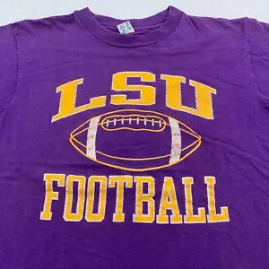 vintage 90s LSU FOOTBALL CHAMPION T-Shirt MEDIUM/LARGE football louisiana state - Picture 1 of 6