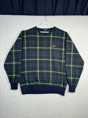 Polo Sport Ralph Lauren Sudadera Hombres XL Verde Azul Cuadros Polar Forrado Pullover Foto 1 de 4