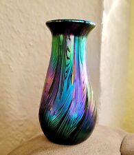 Lundberg studios art glass vase 4.5" tall, in original box, free shipping