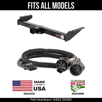 For 01-02 GMC Yukon Trailer Hitch +4Way Wiring Fits All Models Curt 13402 55384 Foto 1 de 4