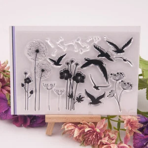 new Dandelion Goose flower texture clear stamps card clay FAST Free Ship - Picture 1 of 3