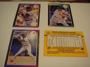 BASEBALL 1989 NEW YORK YANKEES CLARK PHELPS KELLY SANTANA DONRUSS SERIEKARTEN - Bild 1 von 2