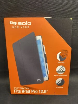 Solo New York Wyatt Slim Case for iPad Pro 12.9" Gen 3-5, Black Read Description - Image 1 of 4