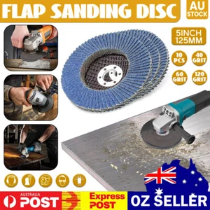 10~100pcs FLAP GRINDING SANDING DISCS 125mm 5" ANGLE GRINDER WHEEL 40 GRIT AU - Picture 1 of 17
