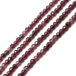 Natural Mozambique Garnet Faceted Round Beads Size 2mm 15.5'' Strand - Picture 1 of 3