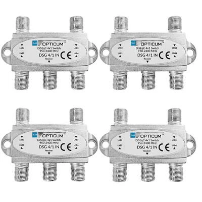4 x DiSEqC Opticum Switch Umschalter SAT LNB Schalter 4x1 4/1 LNC Verteiler HD - Bild 1 von 4