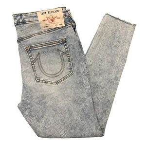 Jeans nuovi con etichette True Religion Jennie Curvy 10" Rise skinny taglio orlo taglie 31 e 32 - Foto 1 di 12
