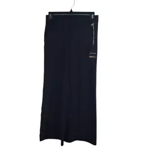 ExOfficio Womens Wide Leg Pants Aysha Black Heather Trouser Knit Pant Size 4 NWT - Picture 1 of 7
