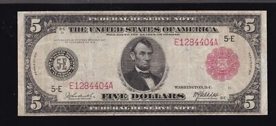 US 1914 $5 FRN Richmond Red Seal Note FR 836b VF (404) - Image 1 of 2