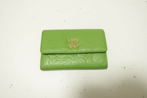 Authentic CHANEL Leather card holder Purse Wallet  #11265