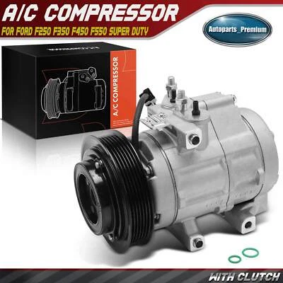Compresor de aire acondicionado con embrague para Ford F-250 F-350 F-450 F-550 Super Duty 08-10 Foto 1 de 4