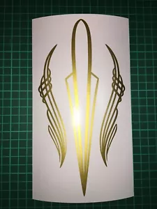 PINSTRIPE Design Stickers Decals Car Motorcycle Bike 210x110mm Gloss Gold - Picture 1 of 5