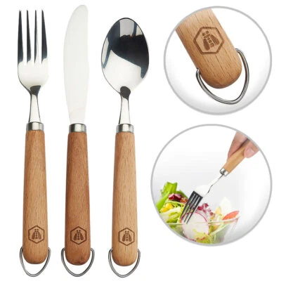 Laguiole Camping Besteck Set Picknick Outdoor Reisebesteck Geschirr Edelstahl  - Bild 1 von 4