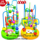 Kids Mini Around Beads Maze Roller Coaster Wooden Cartoon Toys For Baby Gifts US