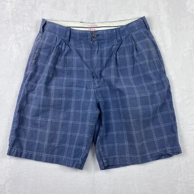 Izod Shorts Mens 34 (Actual 31X9) Blue Linen Cotton Walking Golf Pleated Notes - Image 1 of 4