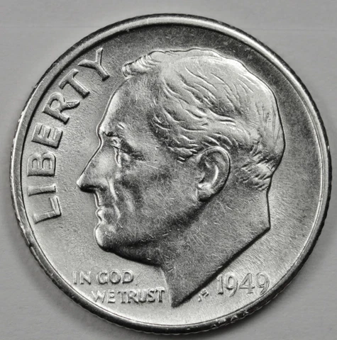 1949-s Roosevelt Dime.  High Grade.  (Inventory F) Cover