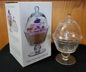 NEW Individual Size Glass CUPCAKE SERVER Faux or Real Cupcake, Candy or Pastries - Picture 1 of 10