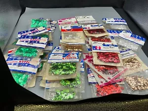 Large lot 53 package RED GREEN GOLD CLEAR Westrim Fibre Craft and More Christmas - Picture 1 of 3