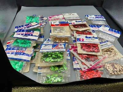 Large lot 53 package RED GREEN GOLD CLEAR Westrim Fibre Craft and More Christmas - Image 1 of 3
